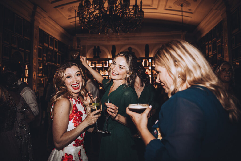 wedding guests partying at a wedding in Kent