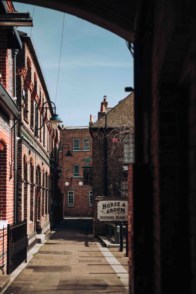 Exterior shot from the alleyway of Ramsgate Works creative office space near Margate