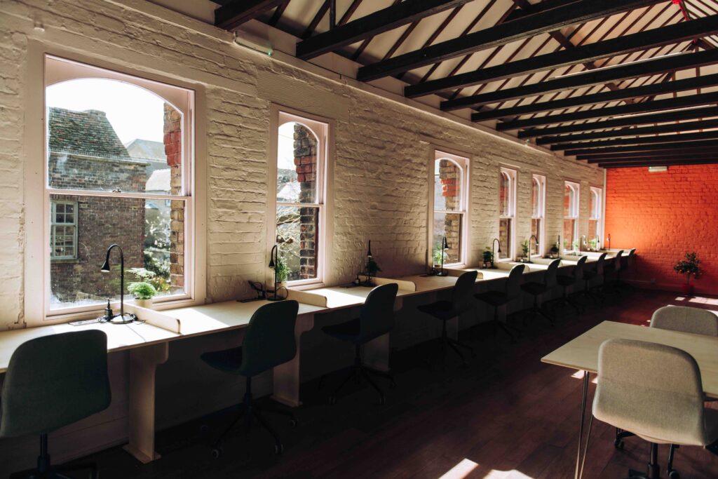 Interior and window views at Ramsgate Works creative office space near Margate