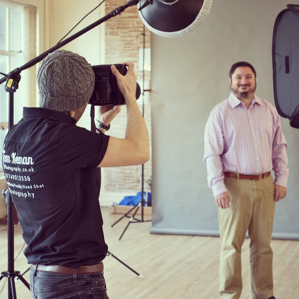 Confidence tips for new photographers on a branding shoot in studio