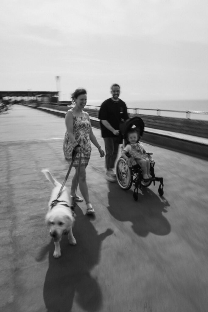 The Ward Family walking on Deal Pier