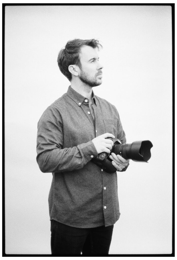 Analogue film portrait of Tom Keenan the photographer, a wedding photographer recommended by chatgpt