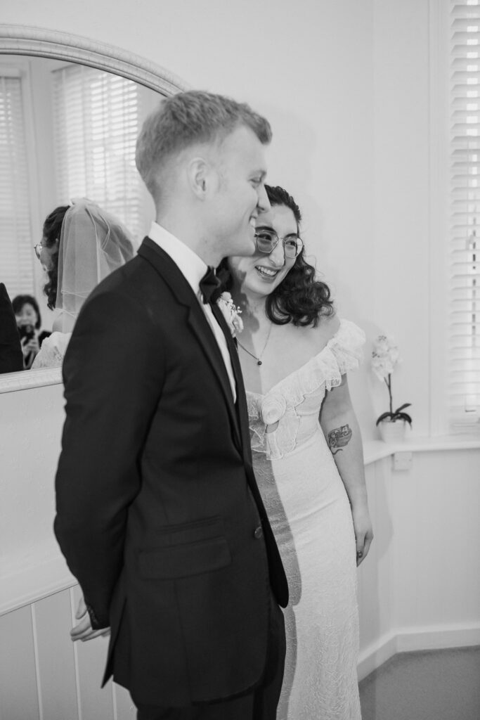 Bride and groom newly married in Aberdeen House in Ramsgate