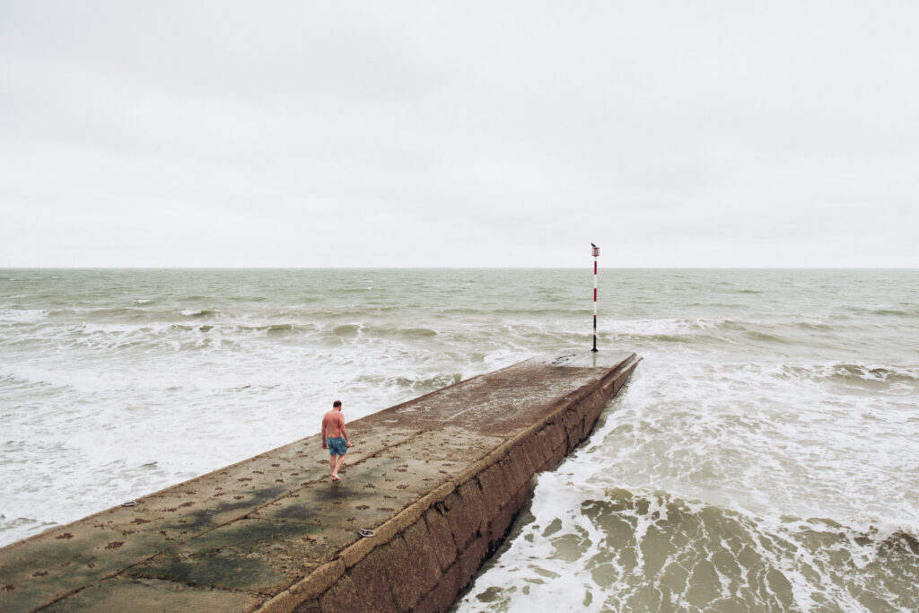 Wild swimmer in viking bay broadstairs