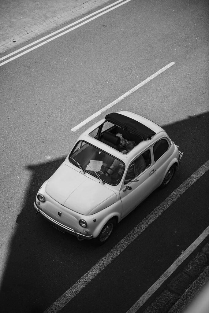 Italian Fiat Punto at destination wedding in Italy