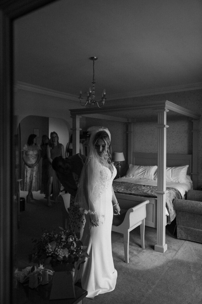 Bride getting ready for wedding