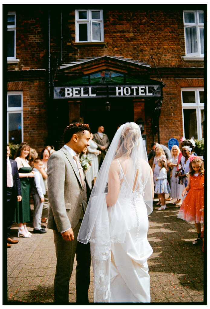 Analogue film scan of confetti shot at the bell hotel in Sandwich Kent