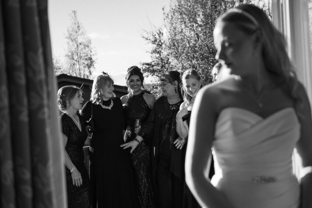 first look of bride dress