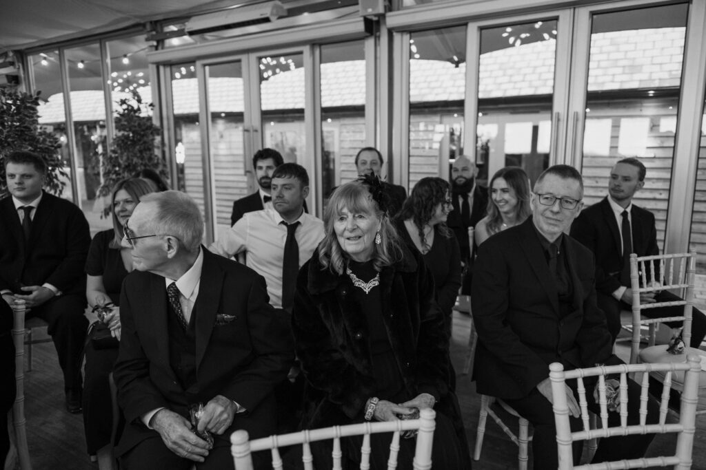 Old wedding guests at a wedding