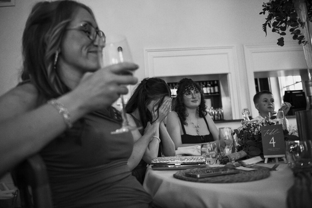 Daughter crying at wedding