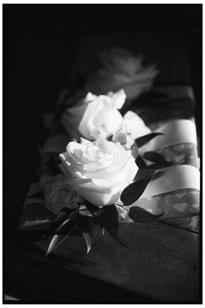 Film photo of button holes