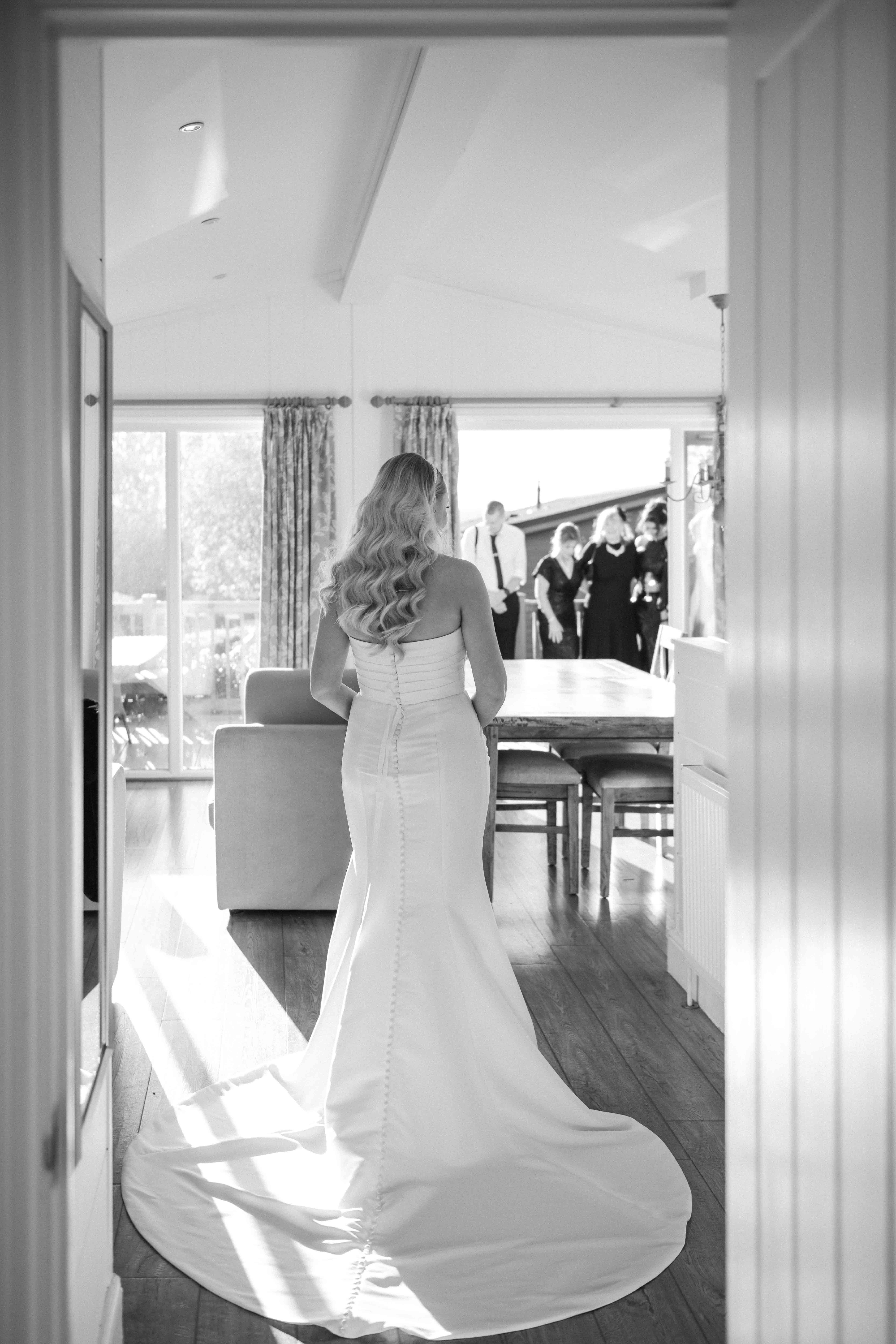 Bride walking through Abode hotel in Canterbury