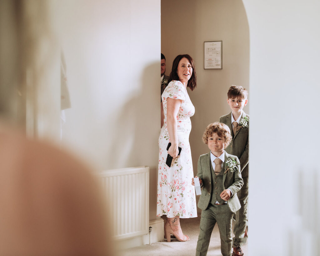 son seeing mother in wedding dress