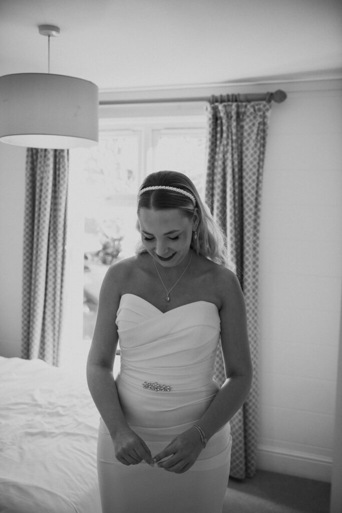 Bride getting ready for wedding
