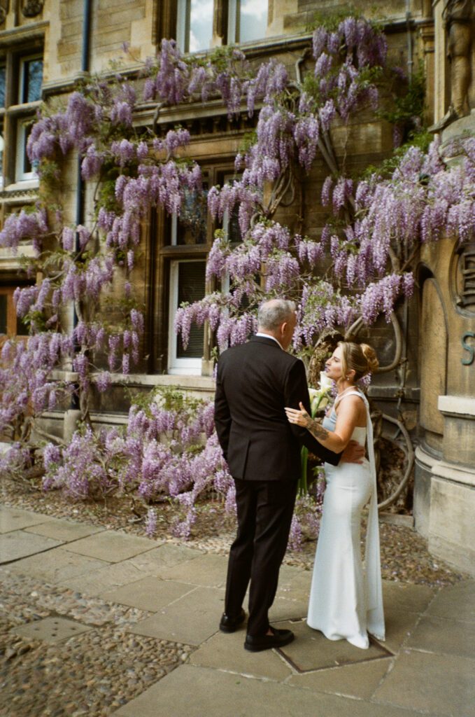 Film scan of bride and groom by wysteria