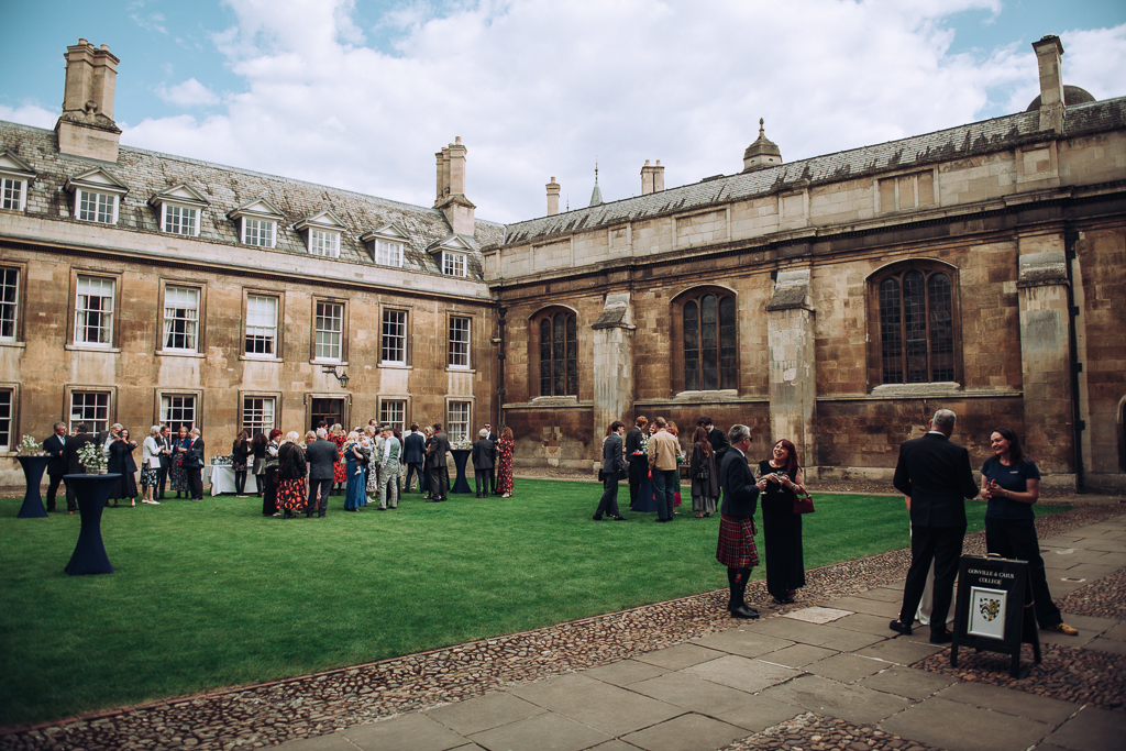 Wedding guests in gonville & caius college