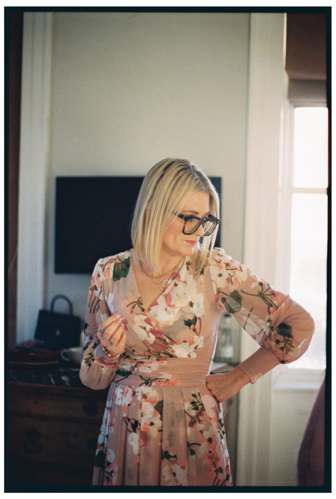 analogue film scan of a bride at the house in Ramsgate
