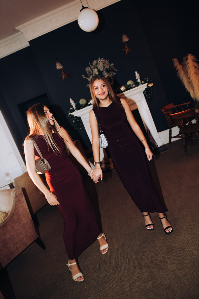 Bridesmaids walking