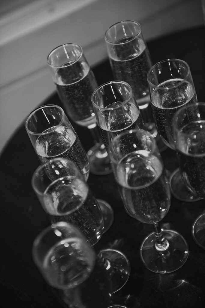 Champagne at wedding