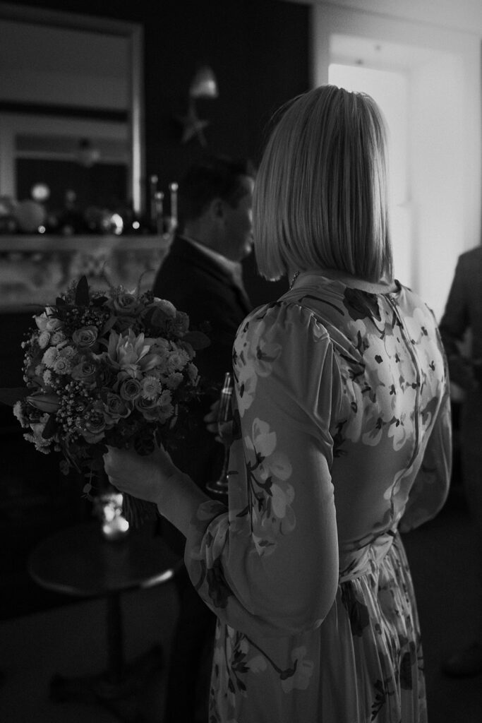 Bride holding her wedding bouquet