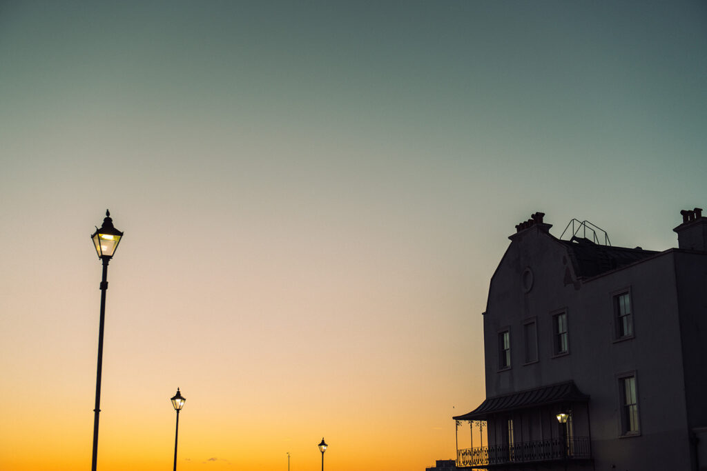 orange and blue sky in Ramsgate