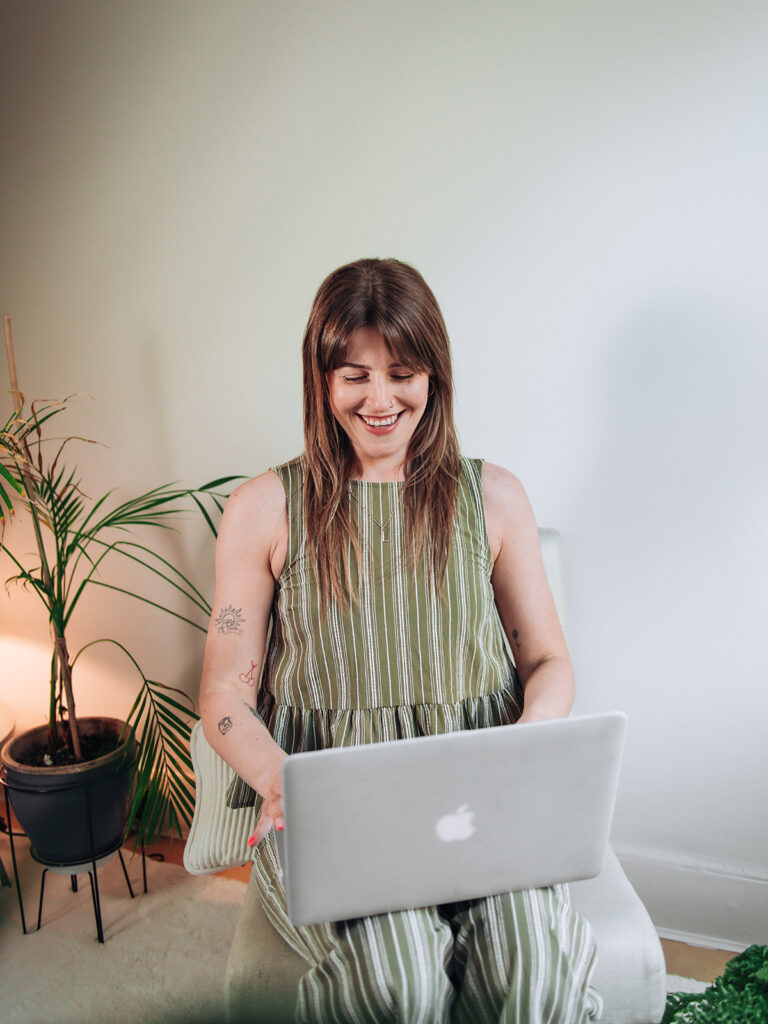 Branding photos in Kent on laptop