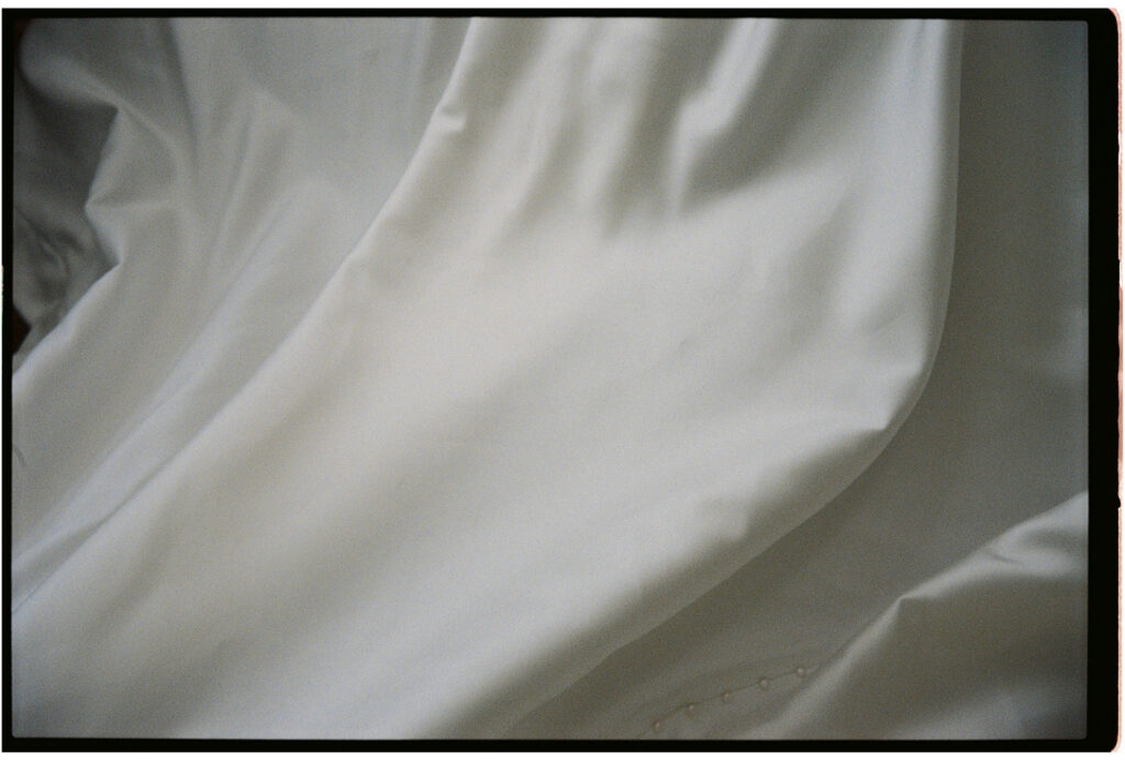 luxury wedding gown on film