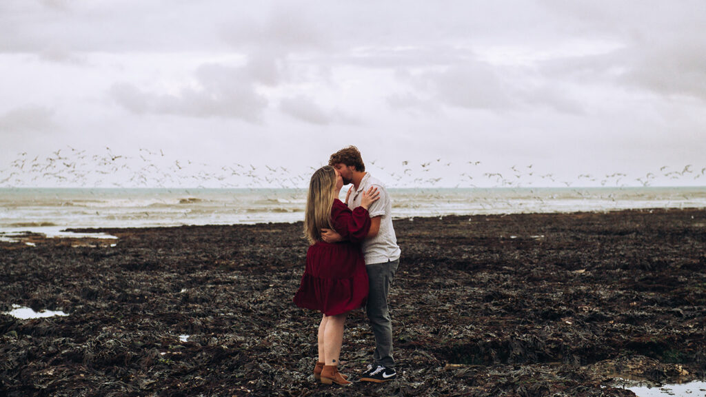 Dramatic photograph of a surprise proposal in Kent