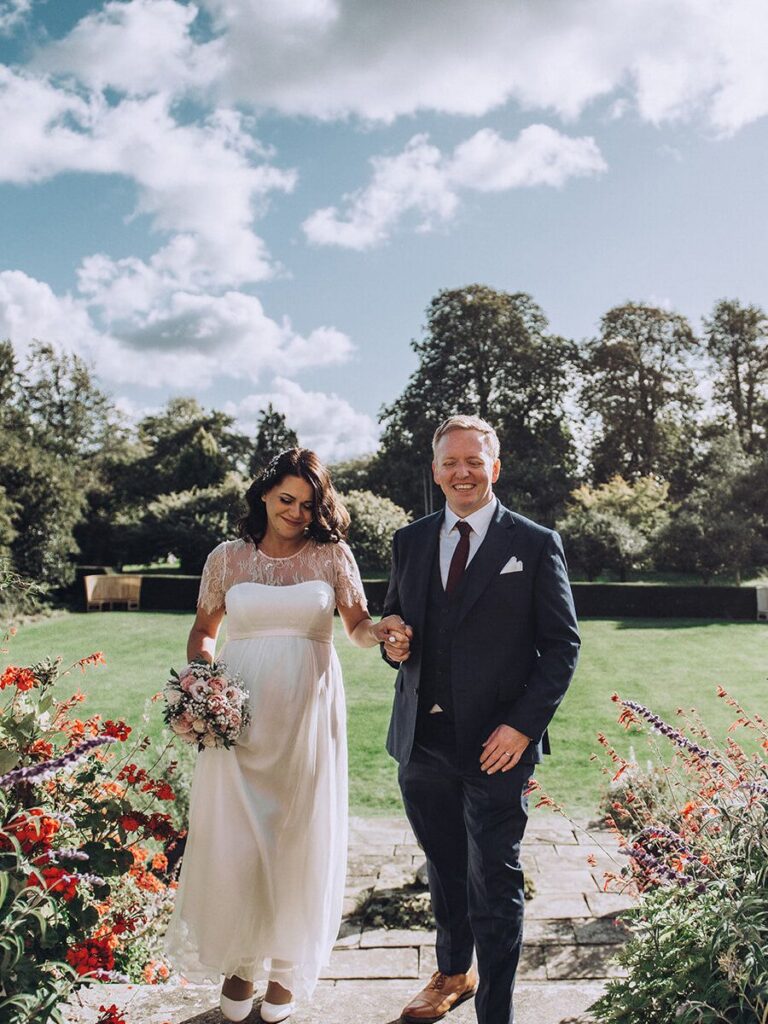 Bride and groom newly married at Port Lympne wedding photographer venue in Kent