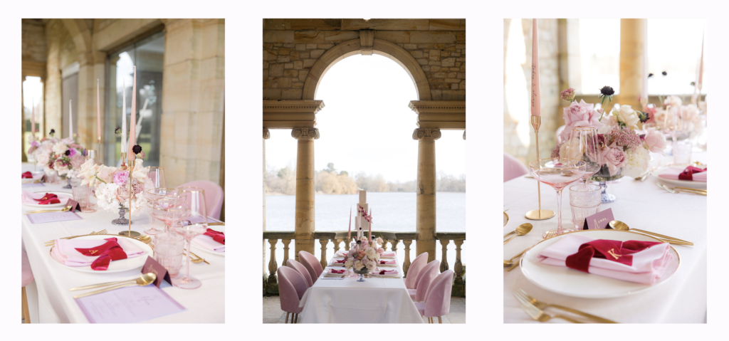 A group of 3 photographs from a wedding planned by Lydia