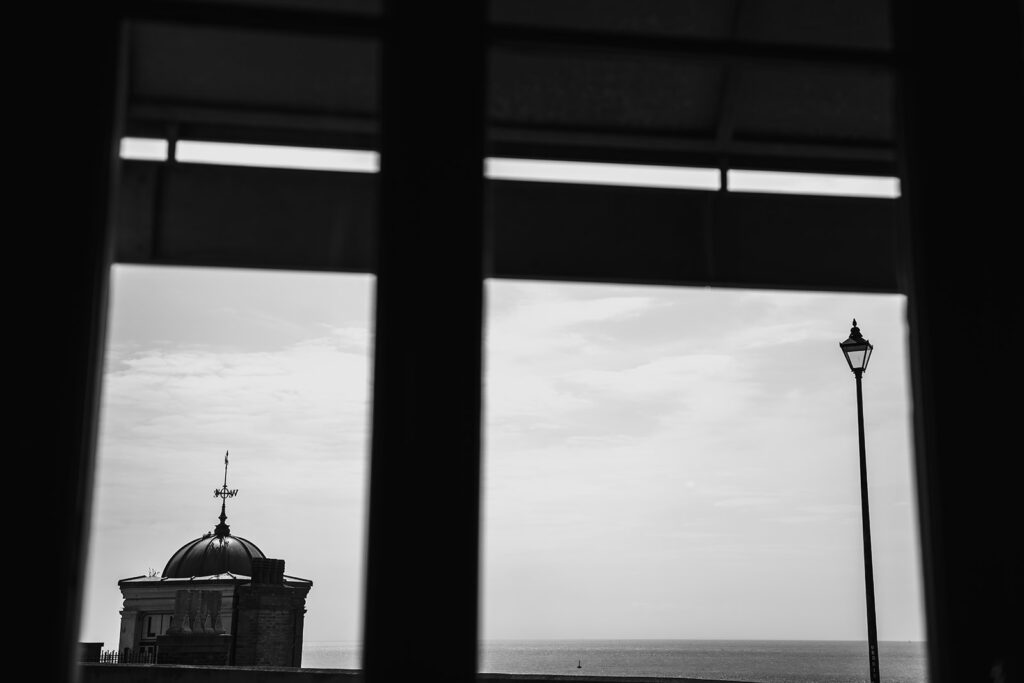 A view from the window in Albion House in Ramsgate with a seagull