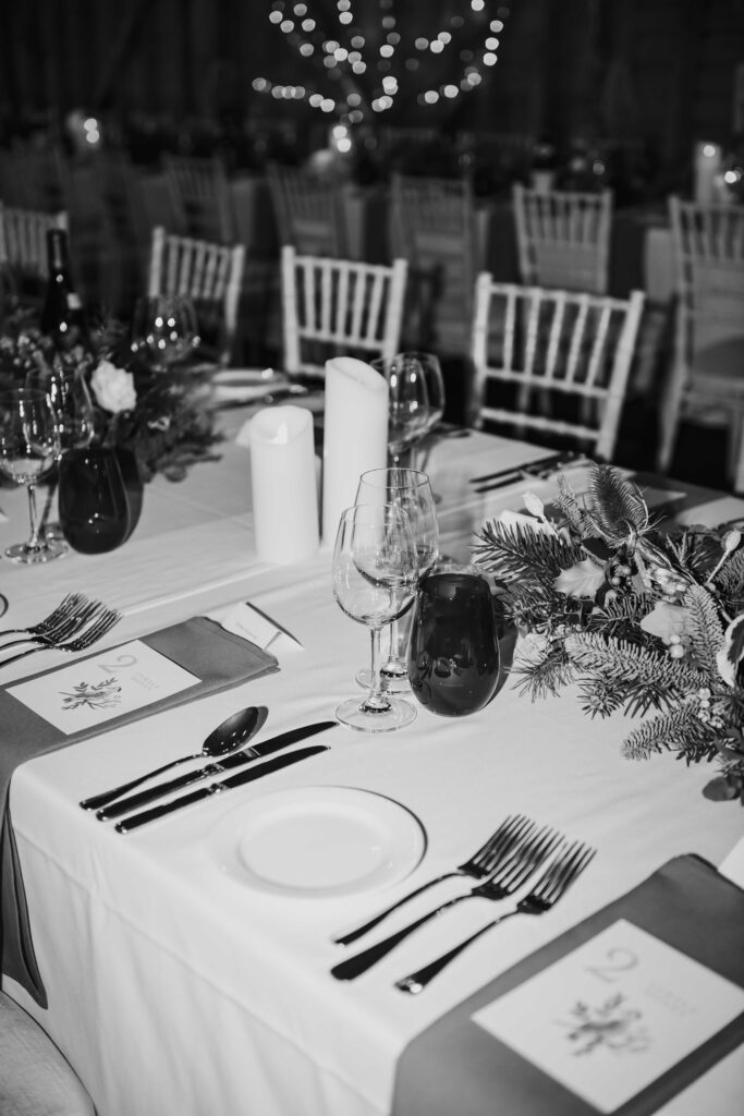 High-end wedding details on a table