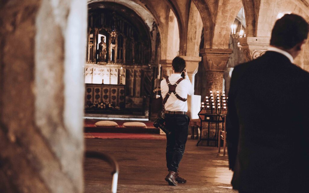 Why I mentor Professional Wedding Photographers Tom Keenan shooting a wedding in Canterbury Cathedral